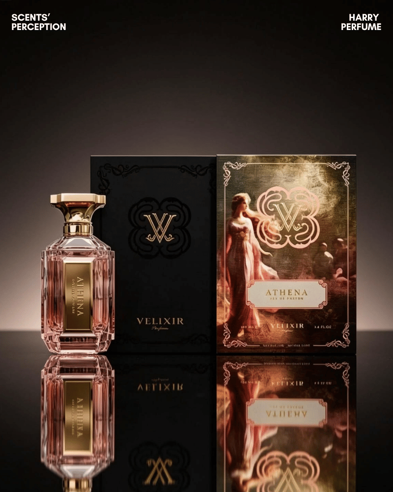 Athena gợi nhớ Delina nhờ DNA vải, đại hoàng, hoa hồng tương đồng nhưng vẫn là mùi fruity rose riêng.
