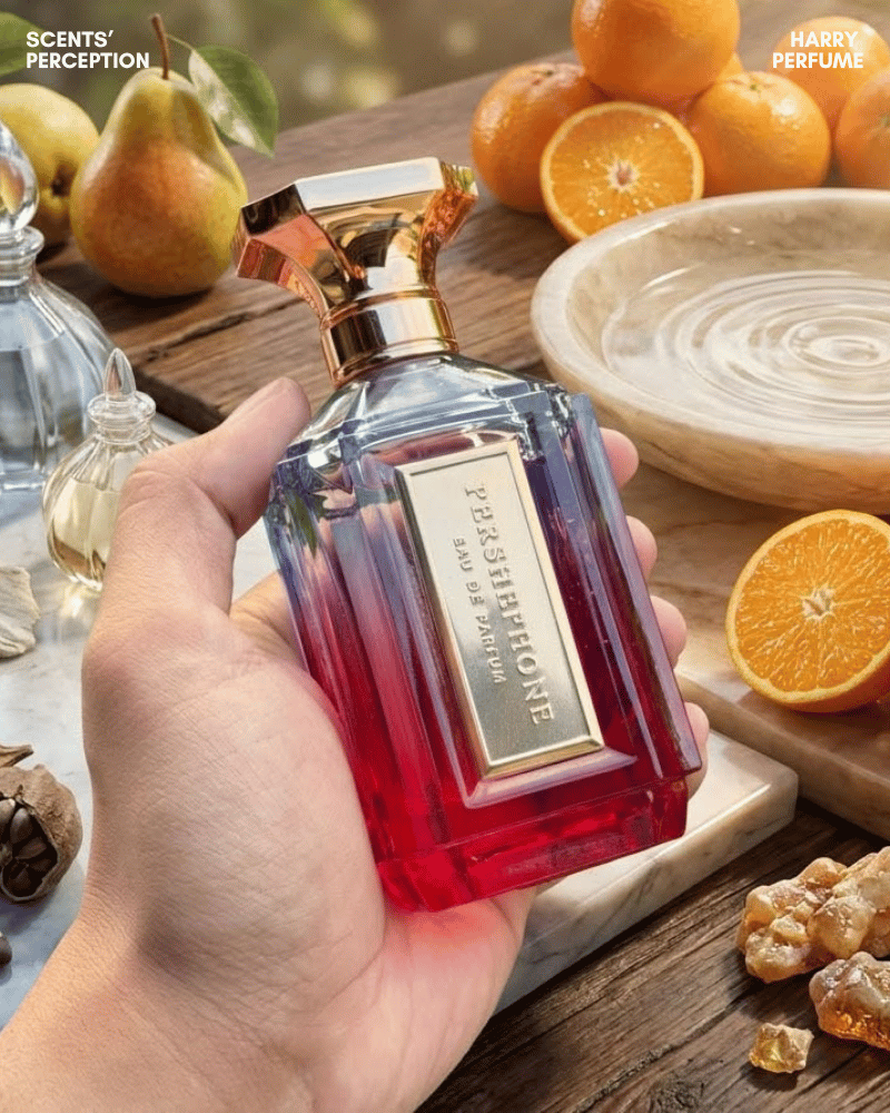 Persephone EDP mở đầu tươi sáng với quýt mandarin, lê mọng nước, mang cảm giác sạch, trẻ trung, dễ dùng.