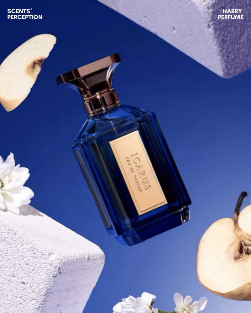Icarus mở đầu với lê mọng, bergamot và quýt sáng, tạo cảm giác fruity-citrus sạch, nhẹ, hợp thời tiết nóng.
