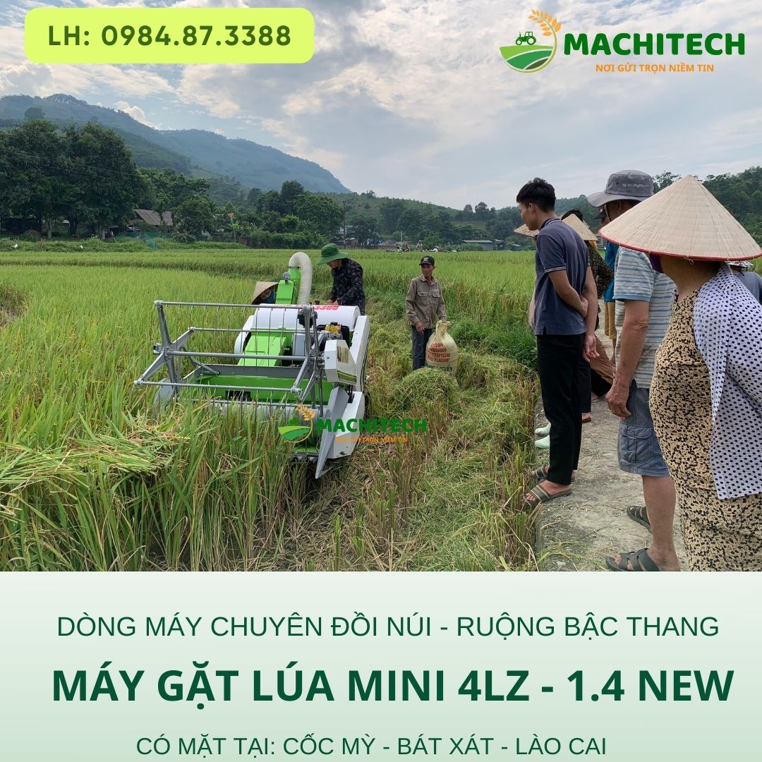 Máy gặt lúa mini 4LZ - 1.4 New có mặt tại Cốc Mỳ - Bát Xát - Lào Cai