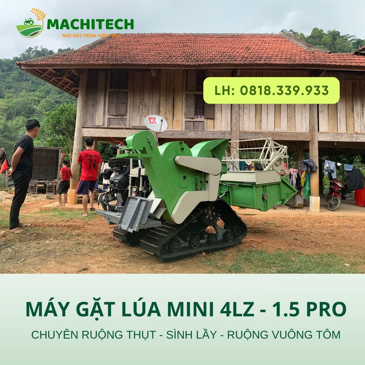 Tỉnh nào sử dụng máy gặt lúa mini chuyên sình lầy nhiều nhất
