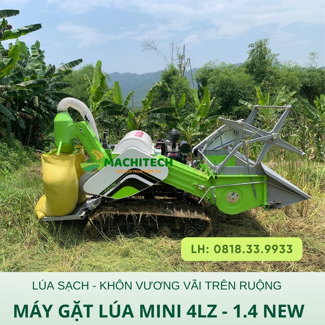 Tỷ lệ hao hụt thóc của máy gặt lúa mini