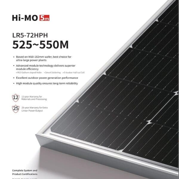 Tấm pin năng lượng mặt trời Longi 540W