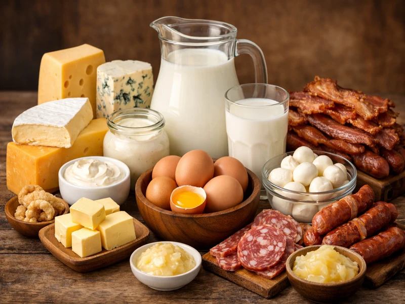 Các loại thực phẩm như: phô mai, trứng, sữa chứa rất nhiều chất béo bão hòa Các loại thực phẩm như: phô mai, trứng, sữa chứa rất nhiều chất béo bão hòa