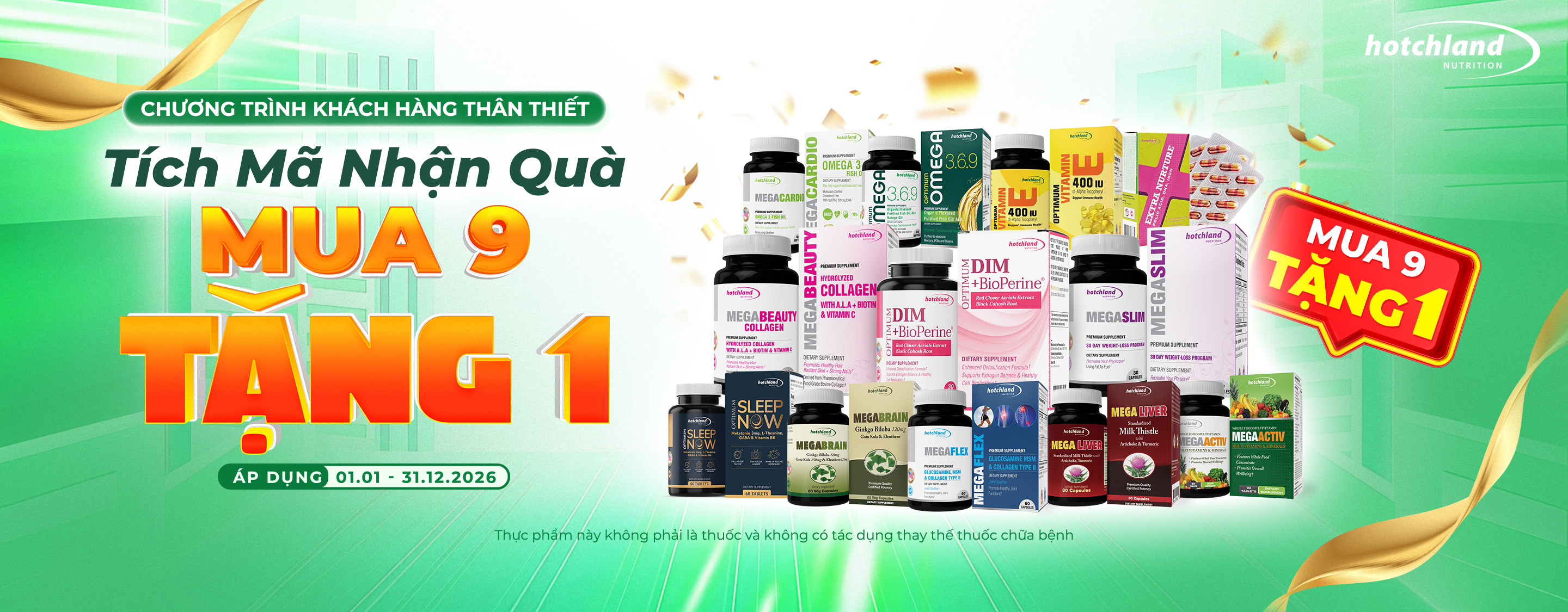 Hotchland Nutrition - Chương trình tích mã nhận quà Mua 9 Tặng 1