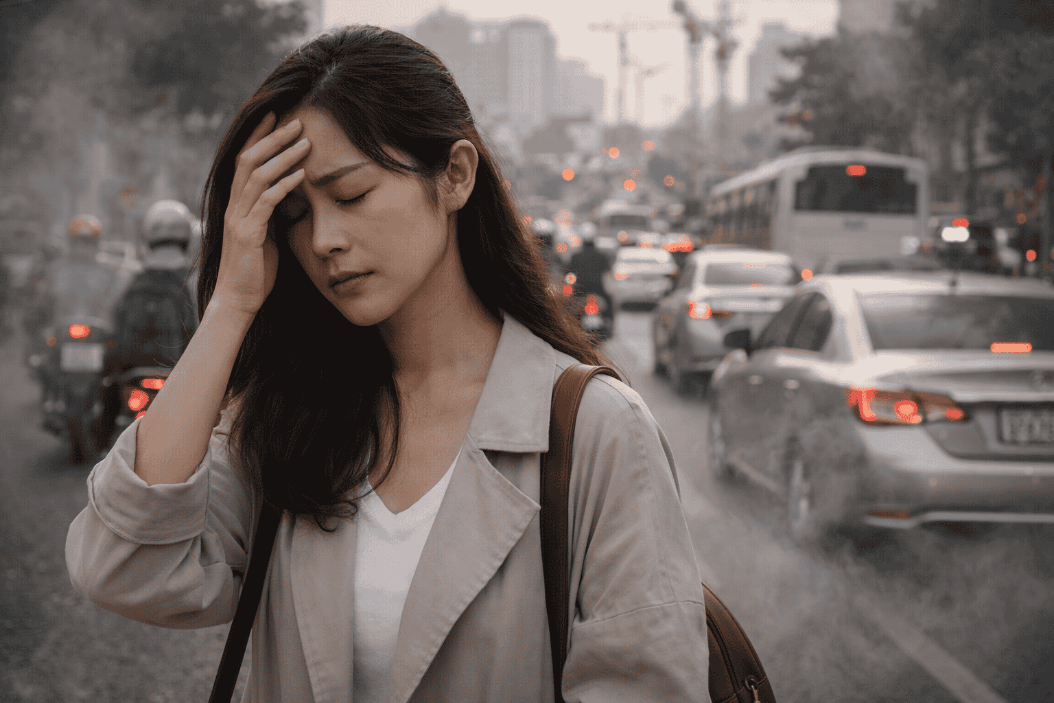 môi trường sống thiếu lành mạnh khiến cơ thể rơi vào trạng thái khó chịu, mệt mỏi và dễ phát sinh stress