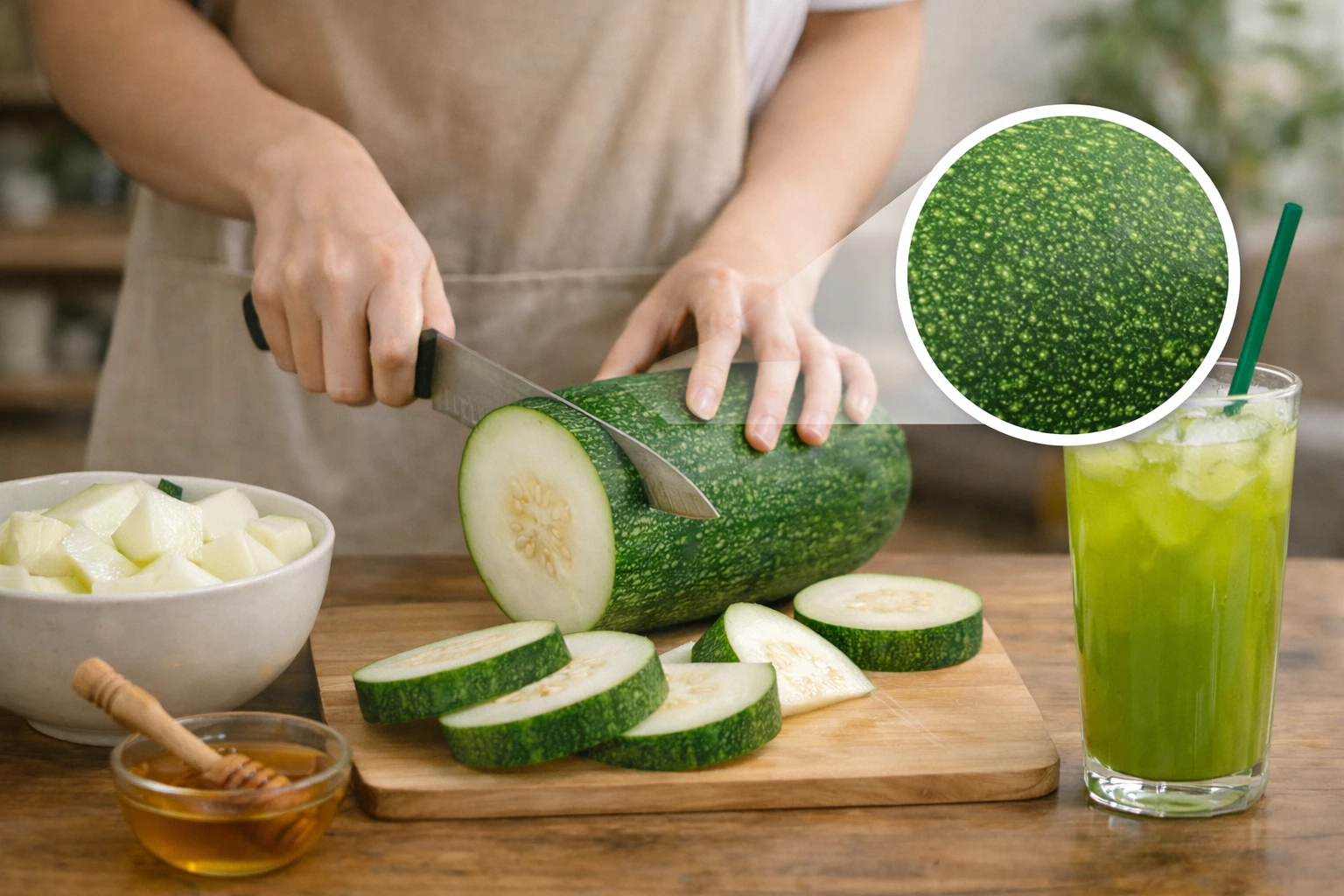 Nên giữ nguyên vỏ khi chế biến nước ép bí đao