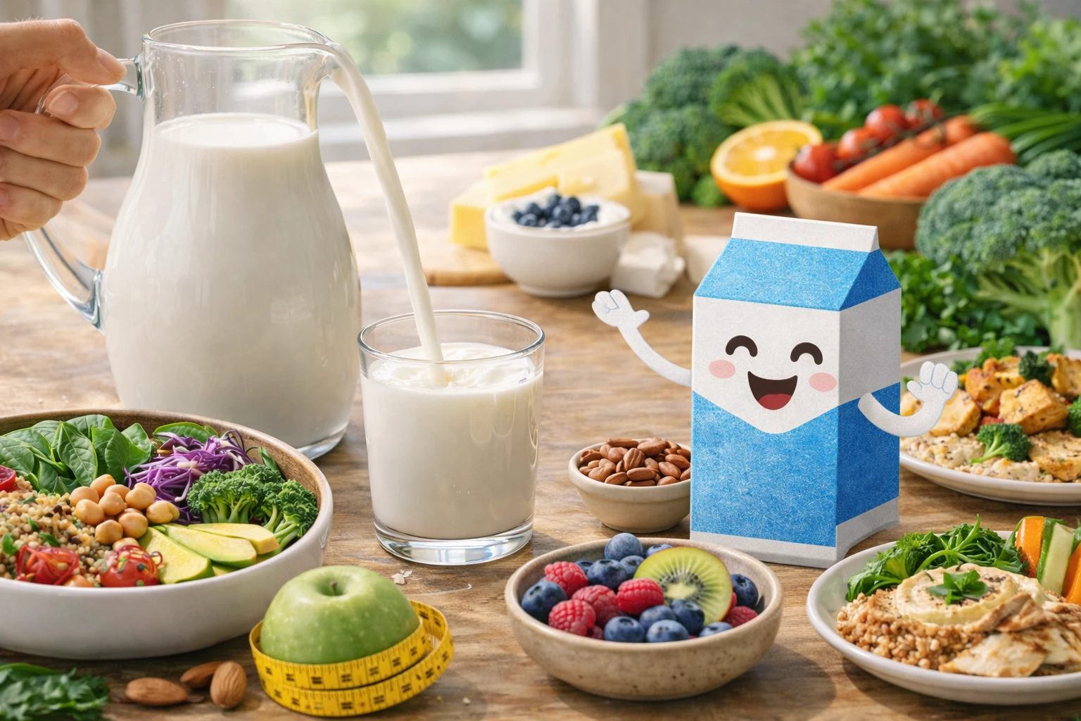 Sữa là một thực phẩm không thể thiếu trong bữa ăn lành mạnh