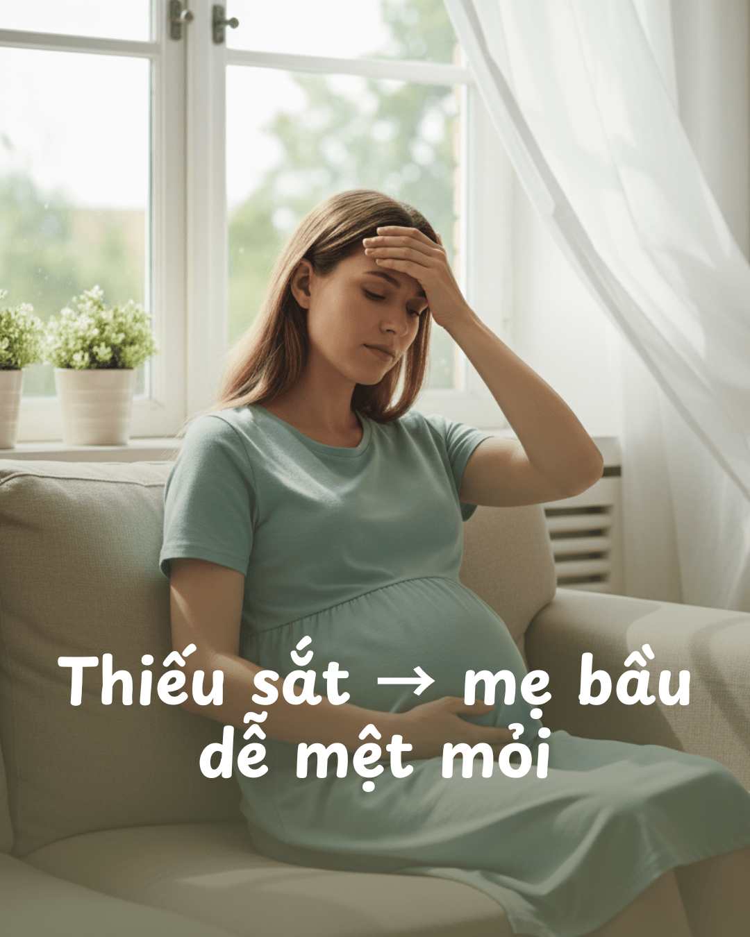 Mẹ bầu thiếu sắt dễ mệt mỏi, ảnh hưởng đến sức khỏe thai kỳ