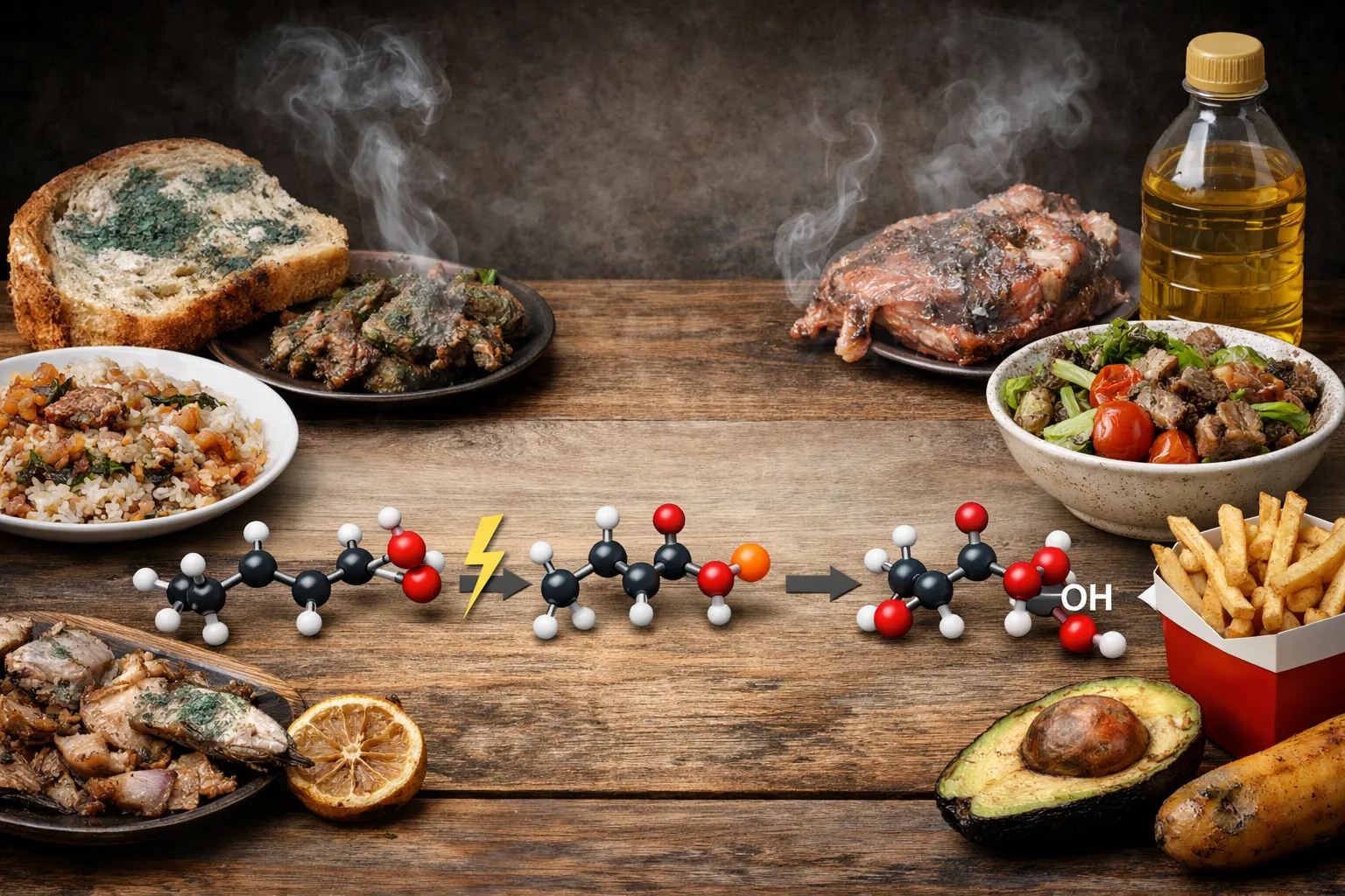 Thức ăn bị ôi thiu là do quá trình oxy hóa chất béo