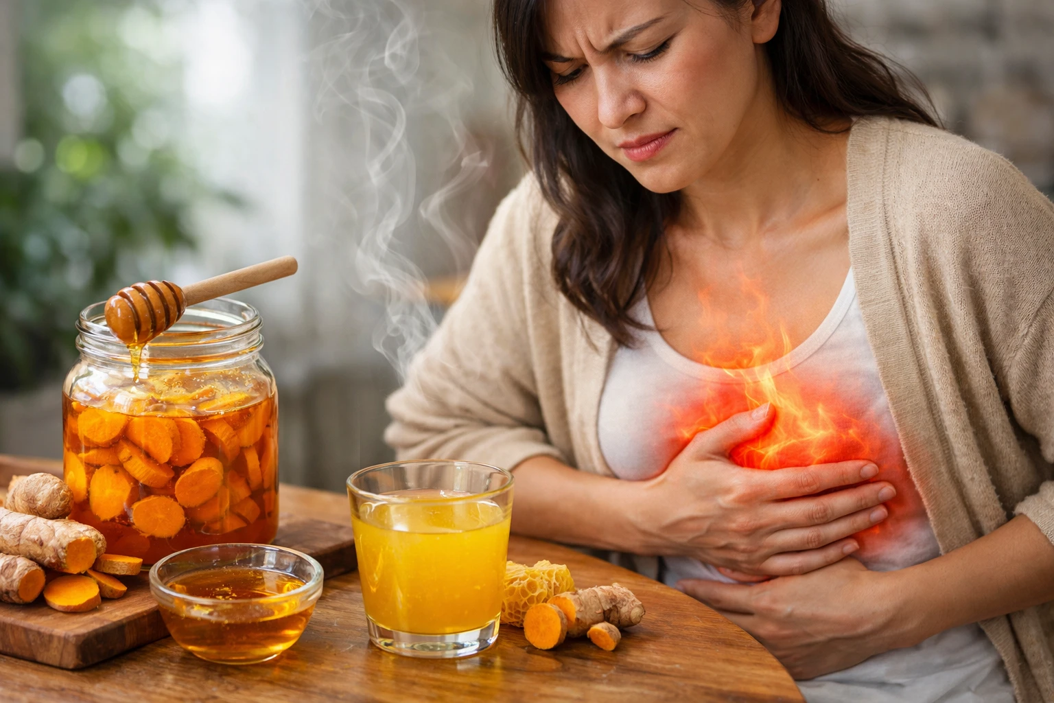 Uống nghệ tươi ngâm mật ong gây nóng trong người