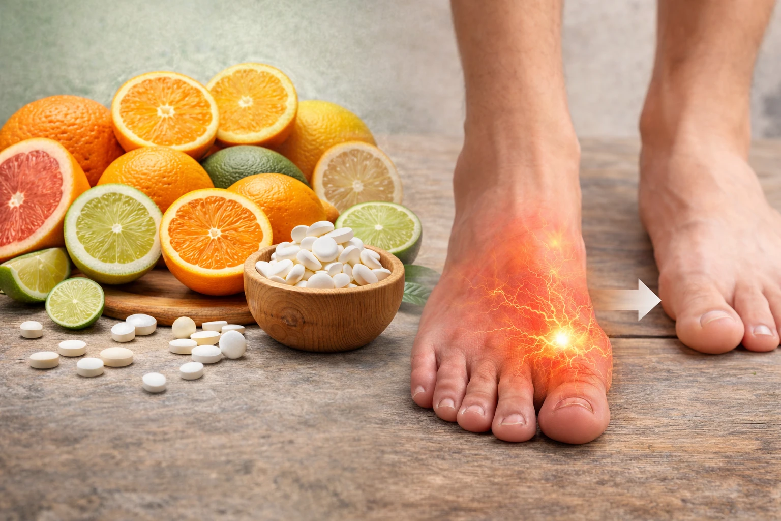 Vitamin C hỗ trợ giảm nguy cơ mắc bệnh gout