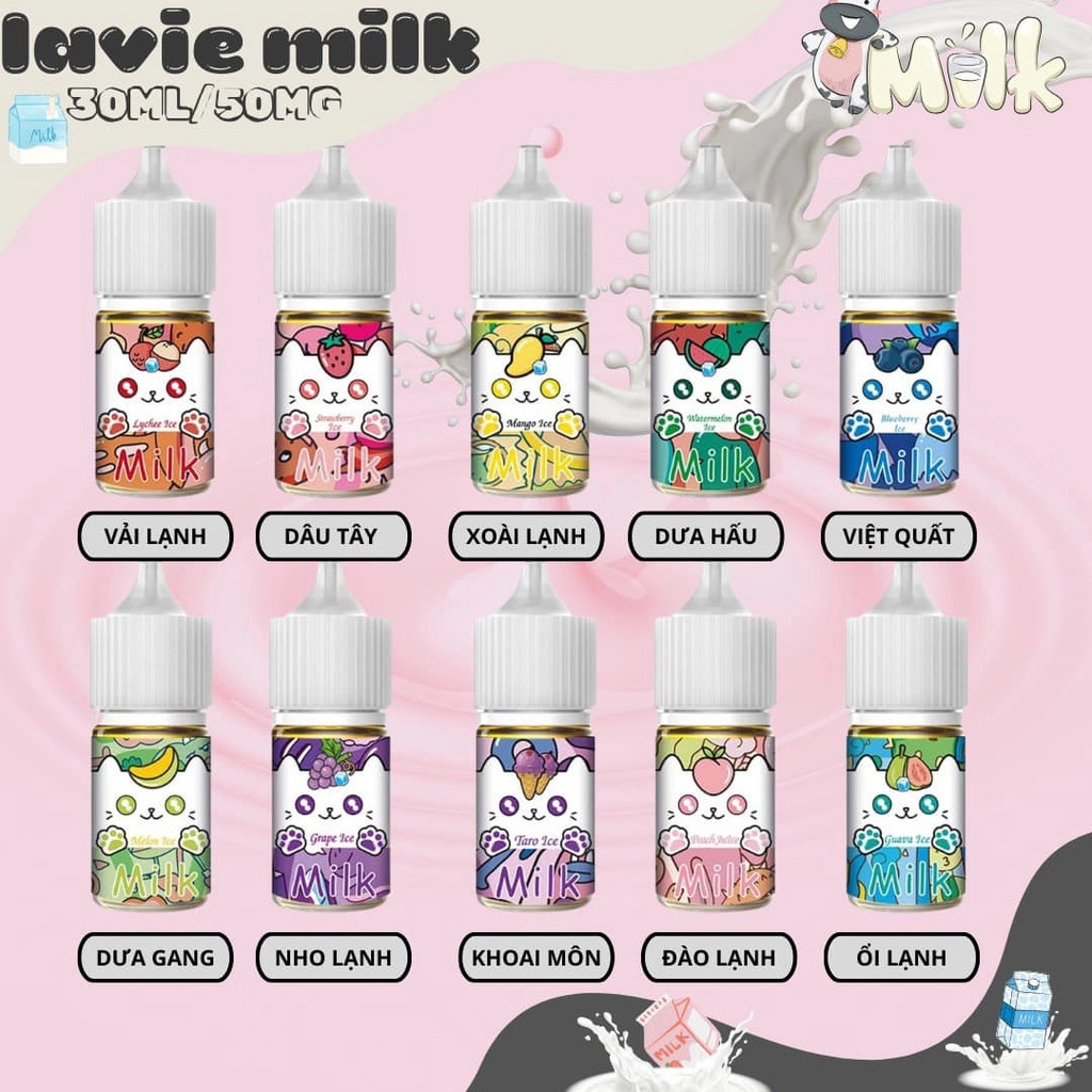 Giới thiệu và đánh giá chai tinh dầu Lavie Milk Saltnic (30ml / 50mg)