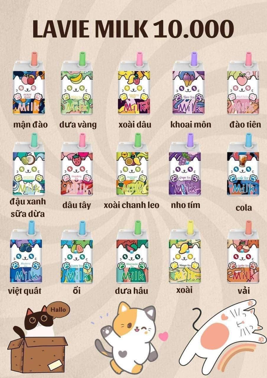 Giới thiệu và đánh giá chi tiết Lavie Milk 10000 Hơi (50mg) – Pod 1 Lần