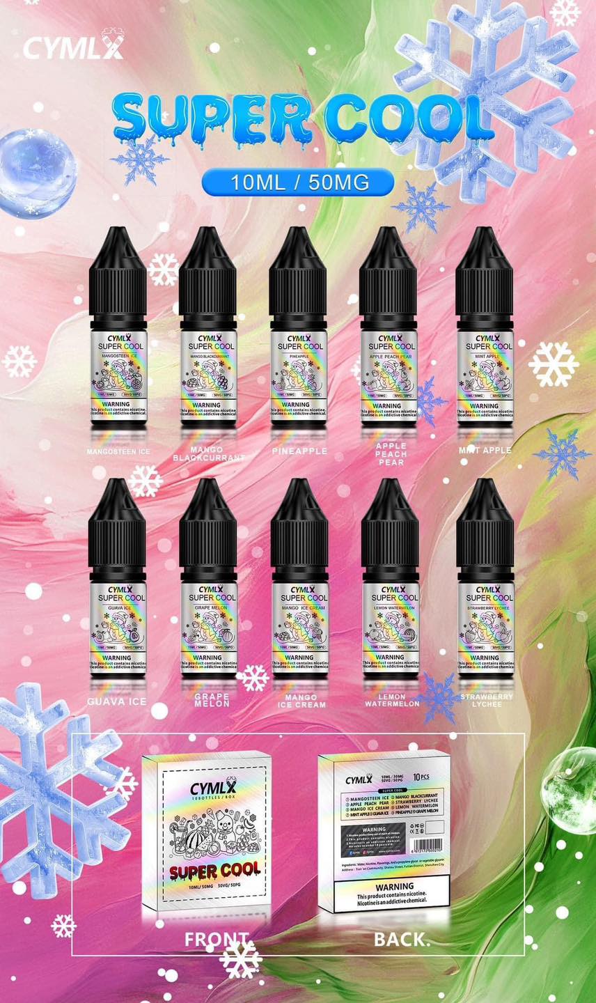 Giới thiệu và review chai juice Cymlx Super Cool Saltnic (10ml / 50mg)