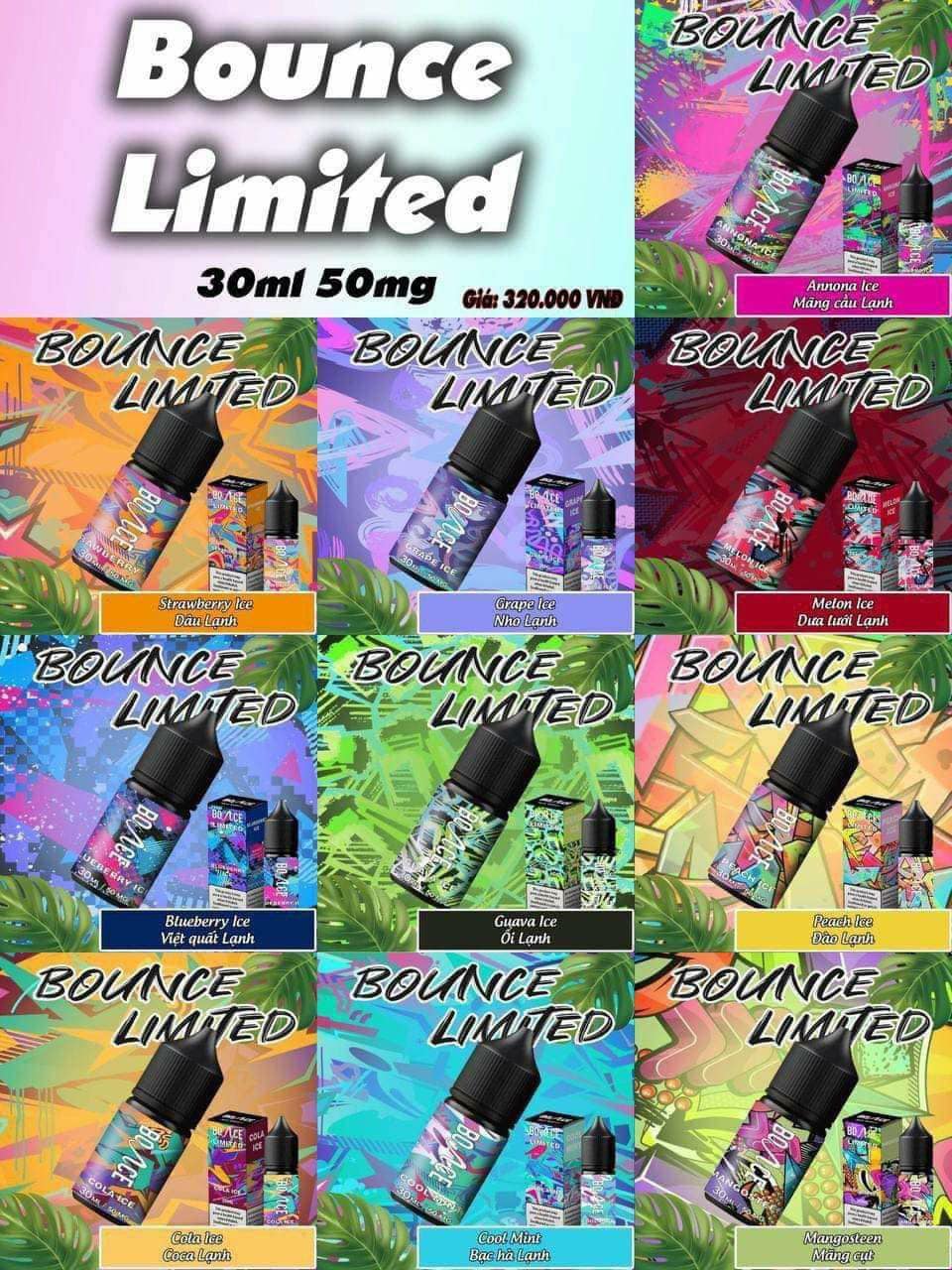 Review chi tiết chai juice Bounce Limited Saltnic (30ml / 50mg)