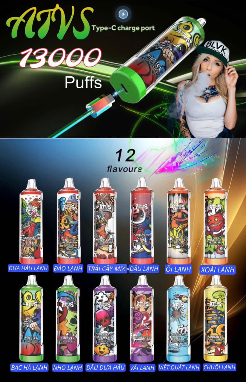 Đánh giá chi tiết và review Pod 1 Lần ATVS ATUS 13000 Hơi (50mg)