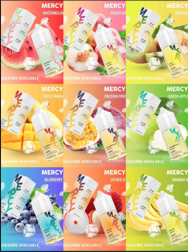 Giới thiệu và review chi tiết chai juice Mercy Salt 30ml (35mg/60mg)