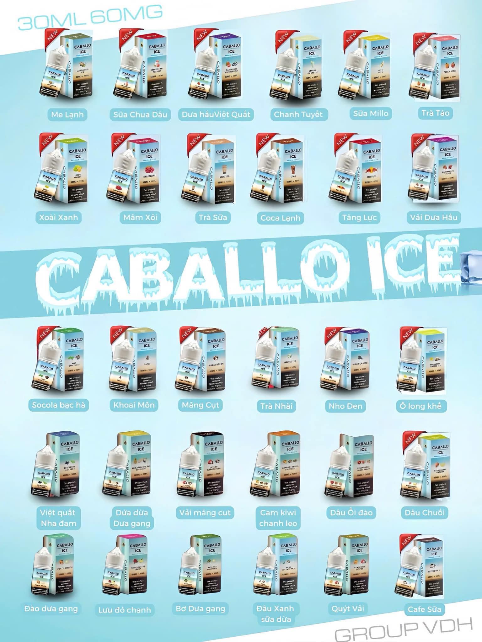 Review chi tiết chai juice Caballo Ice Saltnic (30ml / 60mg)