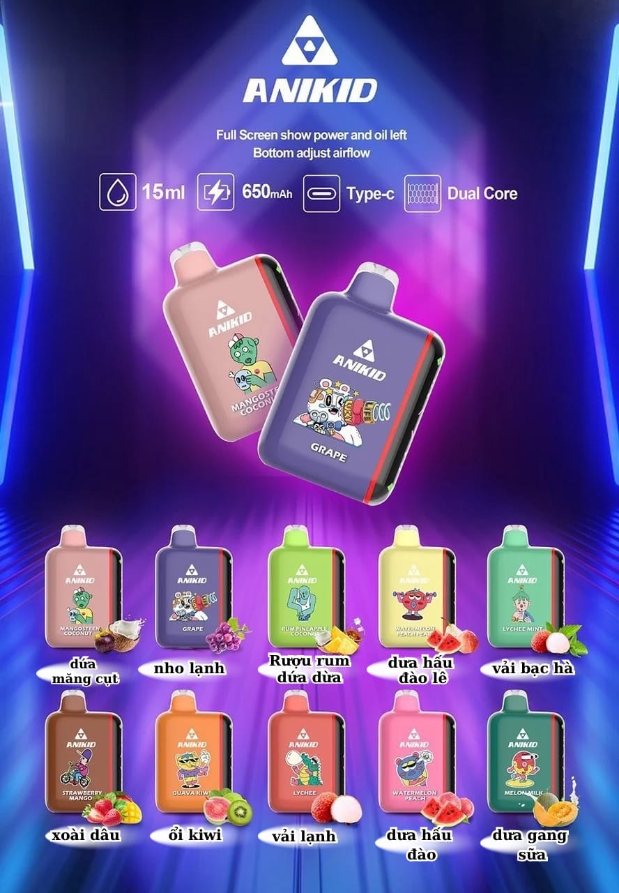 Review chi tiết pod 1 lần Anikid 20000 Hơi (50mg)