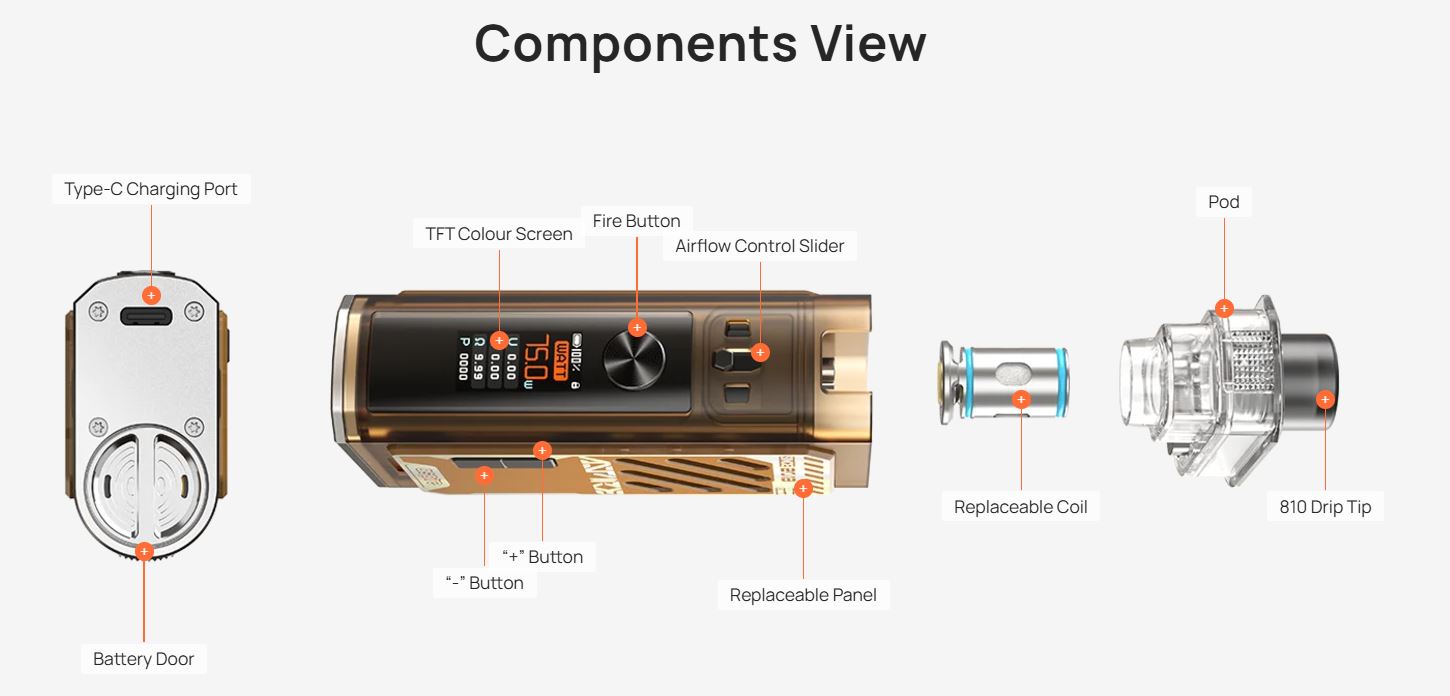 Aspire CloudFlask X 75W Pod Kit Thích Hợp Để Chơi Nhiều Khói