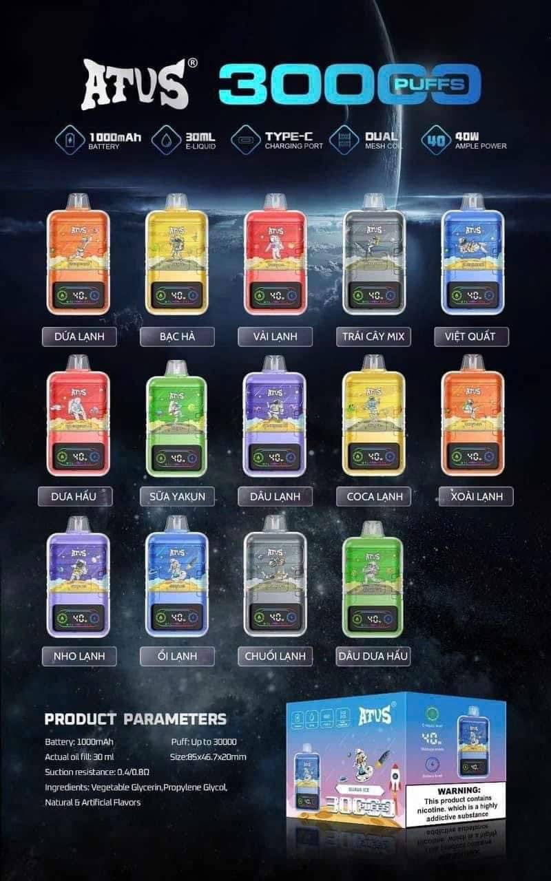 Review chi tiết ATVS 30000 Hơi (50mg) – Pod 1 Lần