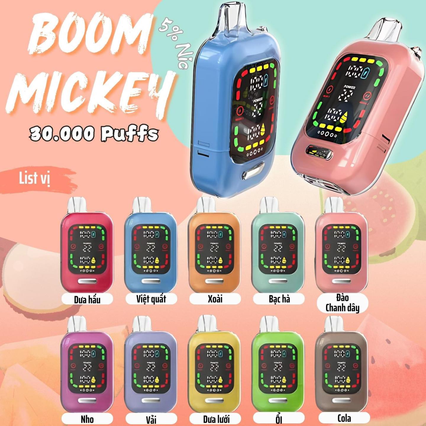Review chi tiết Boom Mickey 30000 Hơi (50mg) - Pod 1 lần