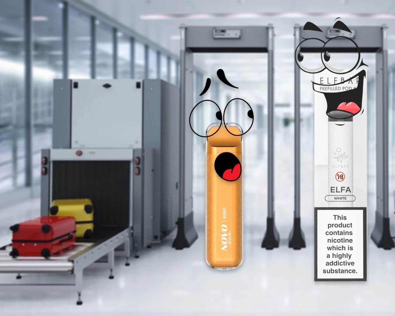 Pod dùng 1 lần có đi qua được cửa an ninh sân bay ?