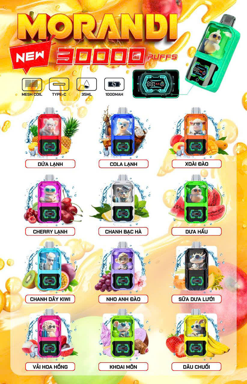 Review chi tiết Morandi 30000 Hơi (50mg) – Pod 1 Lần