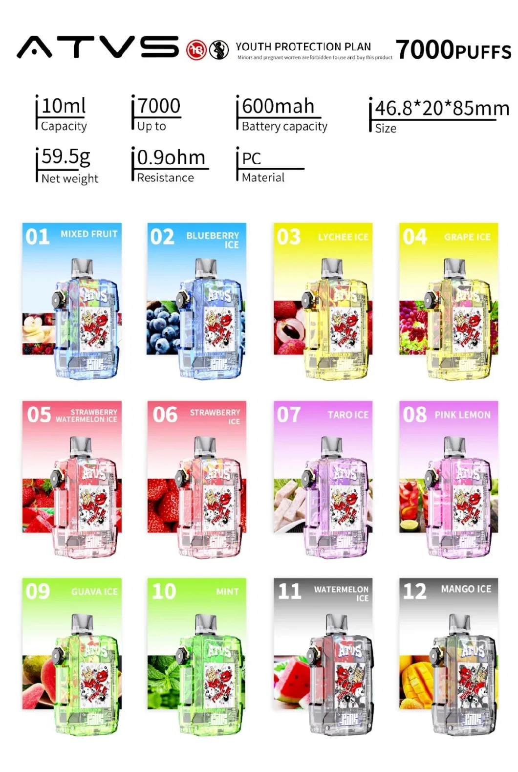 Review chi tiết sản phẩm ATVS Warship 7000 Hơi (50mg) – Pod 1 Lần