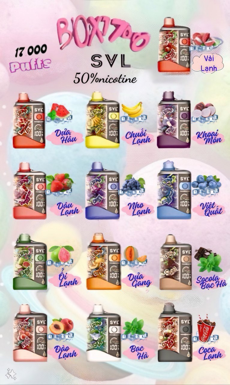 Review chi tiết SVL Box 17000 Hơi (50mg) – Pod 1 Lần