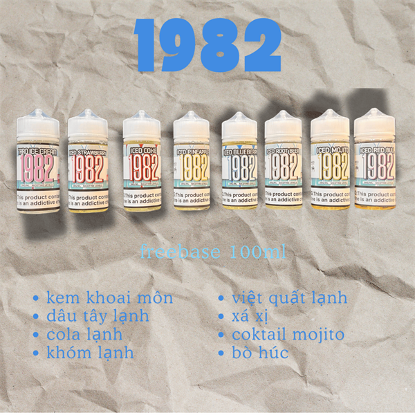 Review chi tiết chai tinh dầu 1982 Freebase 100ml (3mg / 6mg)