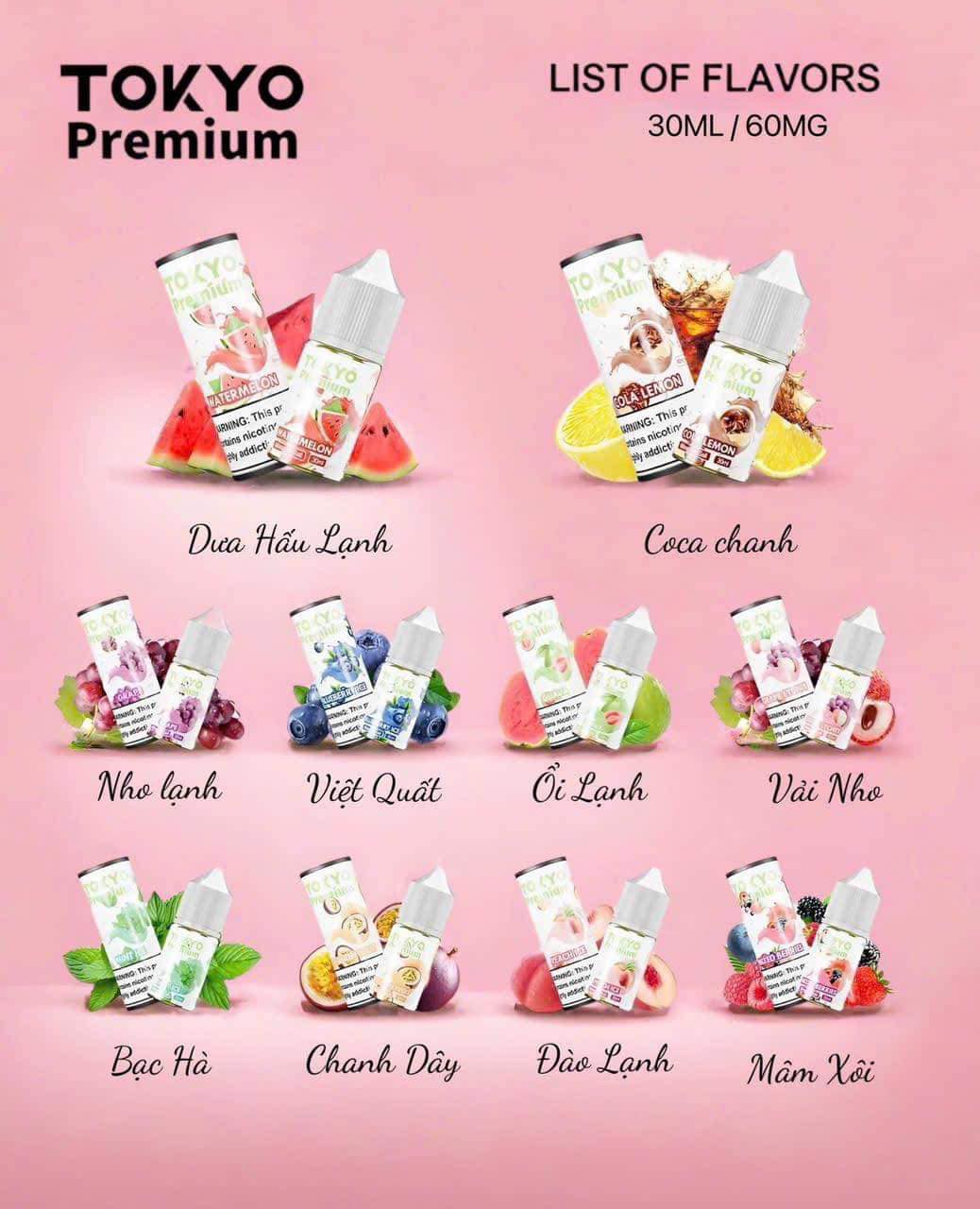 Review chi tiết chai tinh dầu Tokyo Premium Saltnic (30ml / 60mg)