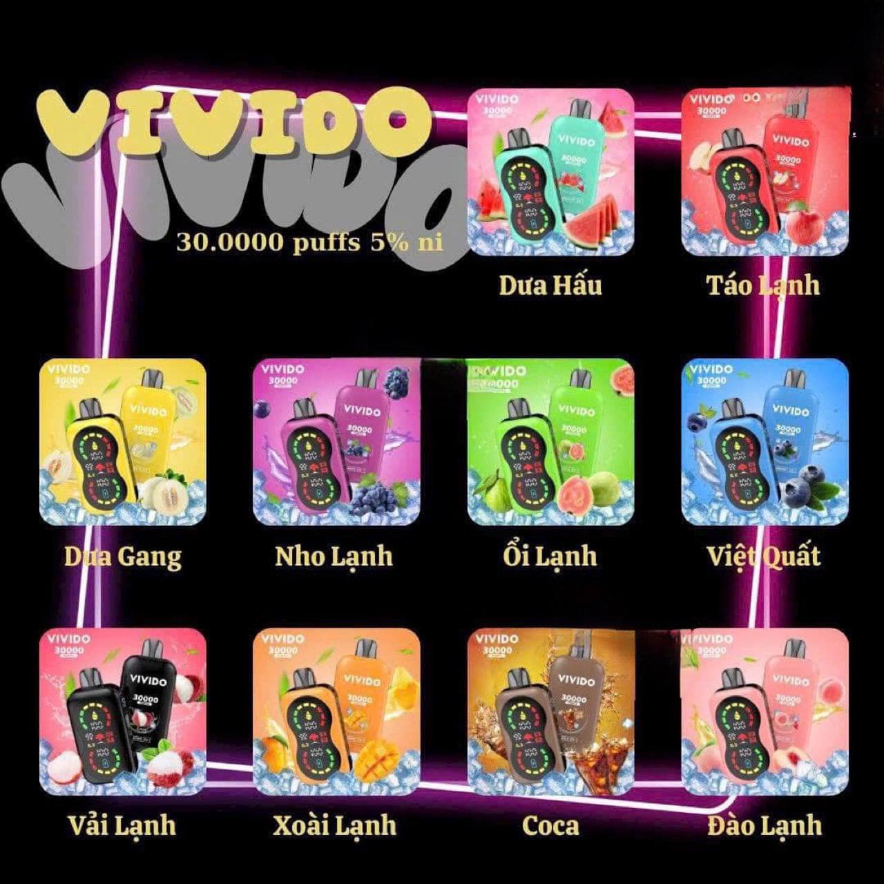 Review chi tiết Vivido 30000 Hơi (50mg) - Pod 1 lần