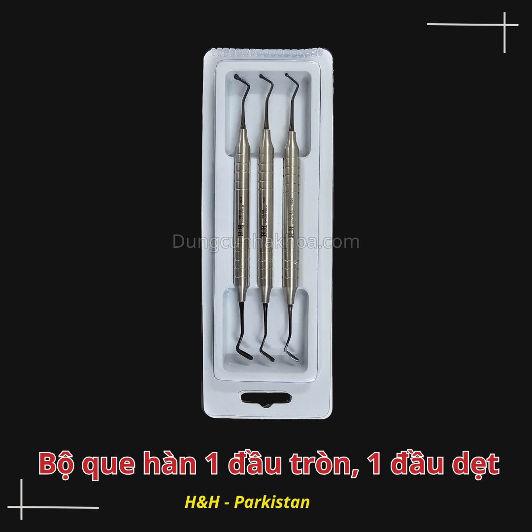 Bộ 3 que hàn 1 đầu tròn, 1 đầu dẹt 3 size nhỏ, trung, to