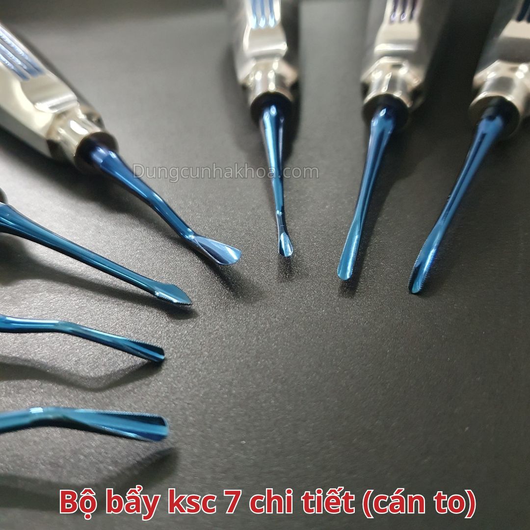 Bộ bẩy nhổ răng không sang chấn cán to 7 chi tiết