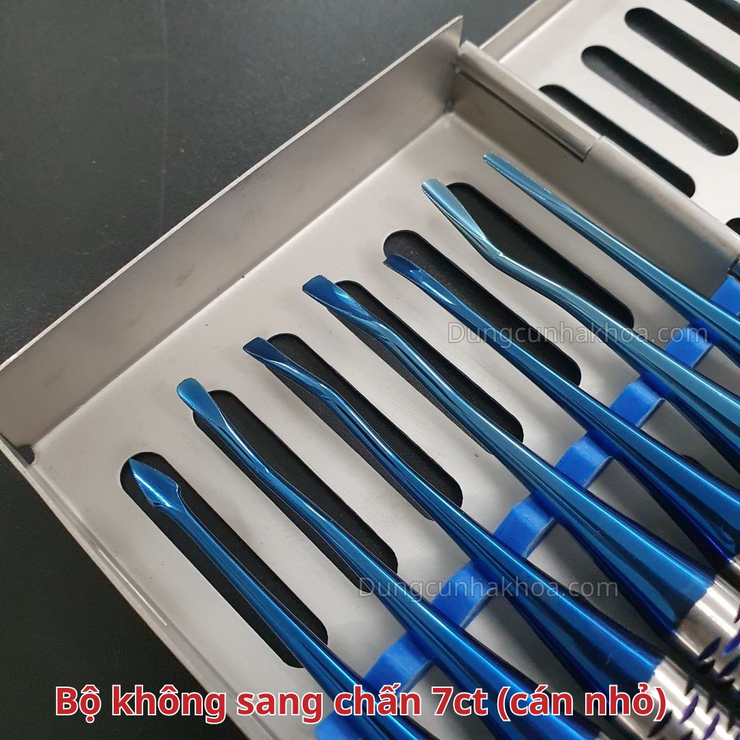 Bộ bẩy nhổ răng không sang chấn cán nhỏ 7 chi tiết