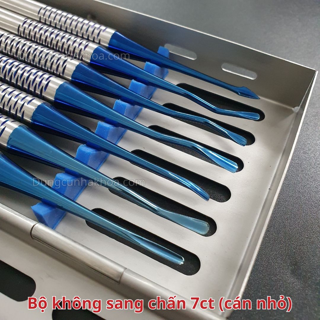 Bộ bẩy nhổ răng không sang chấn cán nhỏ 7 chi tiết