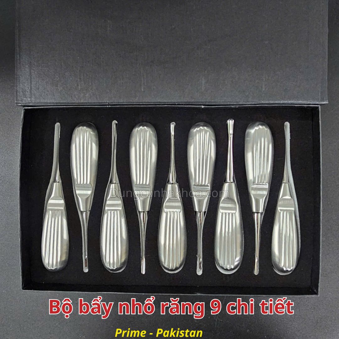 Bộ bẩy nhổ răng 9 chi tiết cán sò