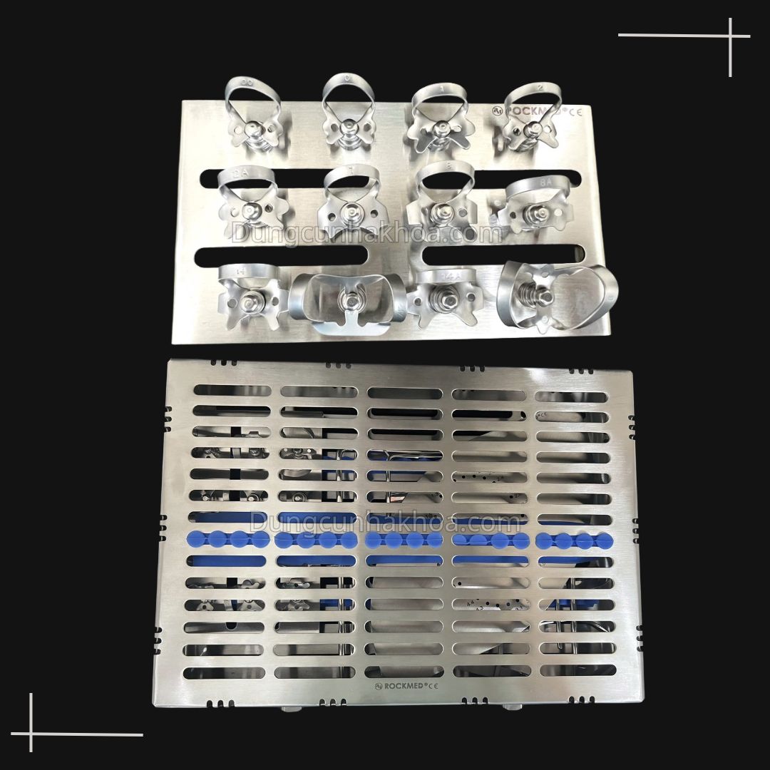Bộ Dụng Cụ Đặt Đê Cao Su Rockmed 18 chi tiết