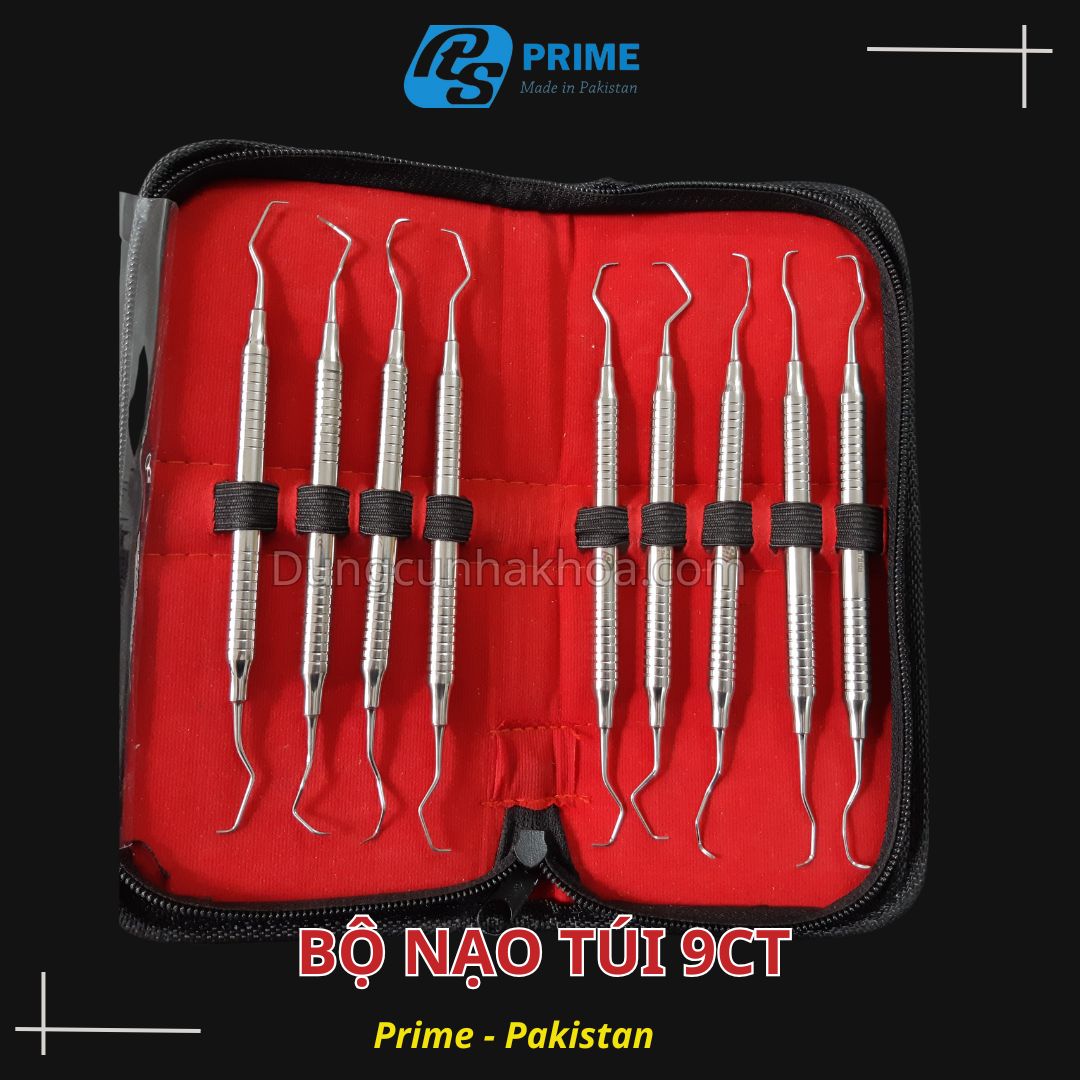 Bộ dụng cụ nạo túi nha chu 9 chi tiết