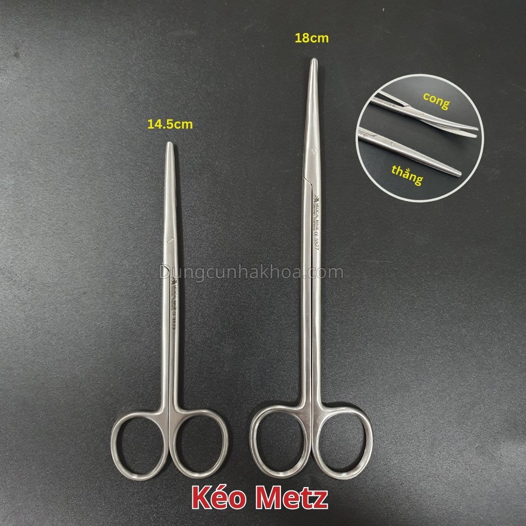 Kéo Metzenbaum (Kéo Metz) 14,5cm 18cm đầu thẳng hoặc cong