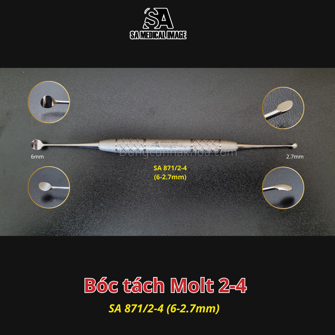 dụng cụ bóc tách molt 2/4, bóc tách nha khoa