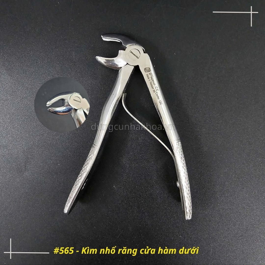 Kìm 565 - Kìm nhổ răng cửa hàm dưới, kìm nhổ răng trẻ em, kìm nhổ răng sữa