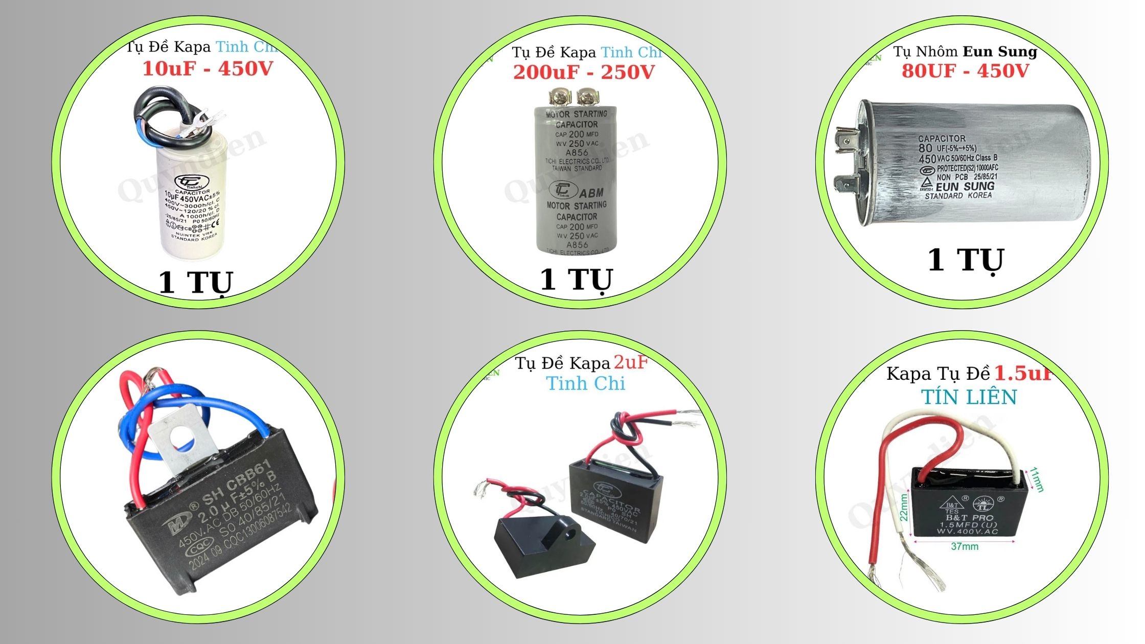 Bộ sưu tập các dòng tụ đề – tụ ngậm chính hãng do Linh Kiện Quỳnh Diễn cung cấp.