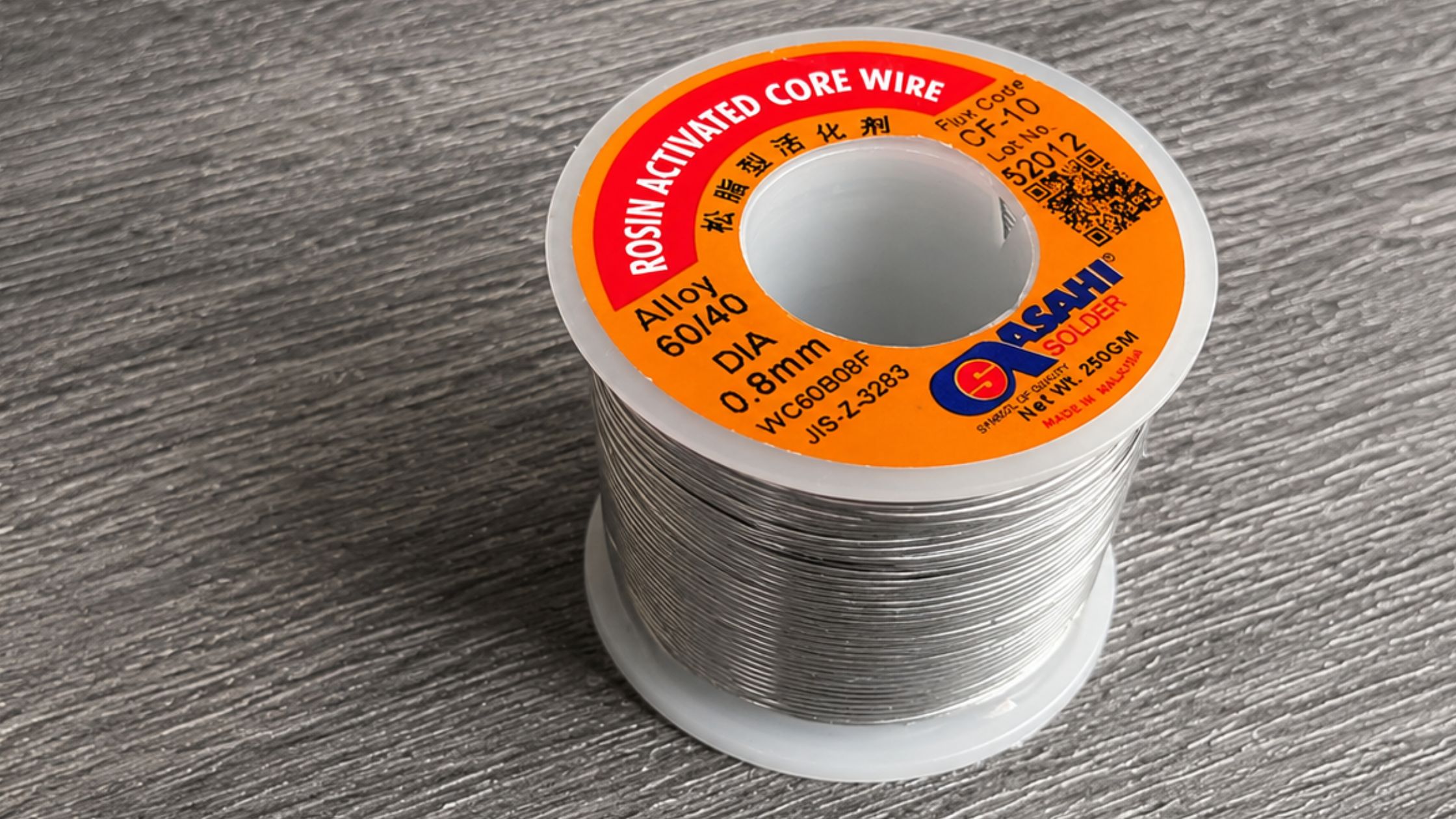 Cuộn chì hàn Asahi 60/40 kích thước 0.8mm (250g) lý tưởng cho sinh viên và người mới học điện tử