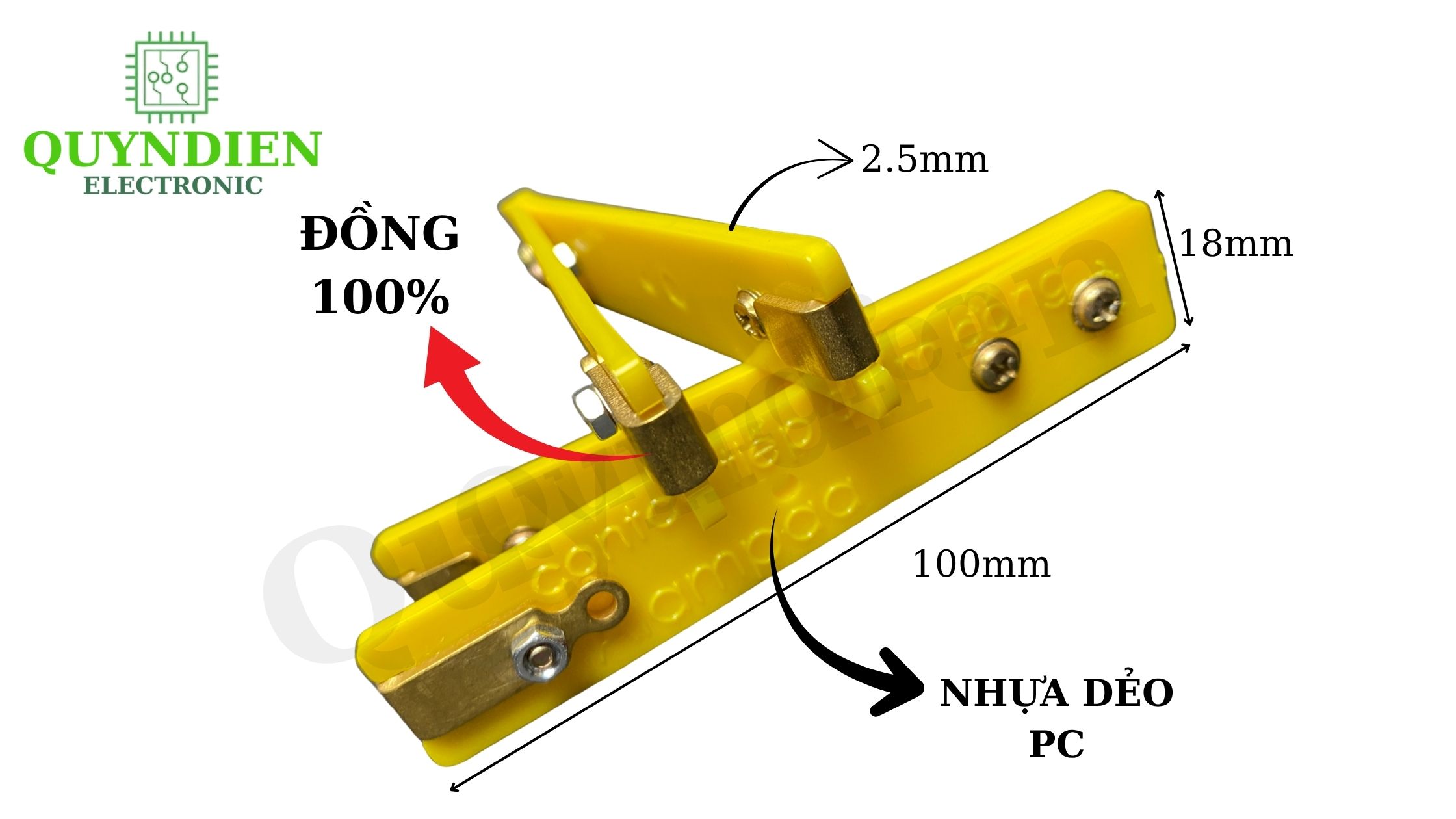 Cò bóp điện 2 cực – Đồng 100%, nhựa PC dẻo chịu nhiệt – Linh Kiện Quỳnh Diễn
