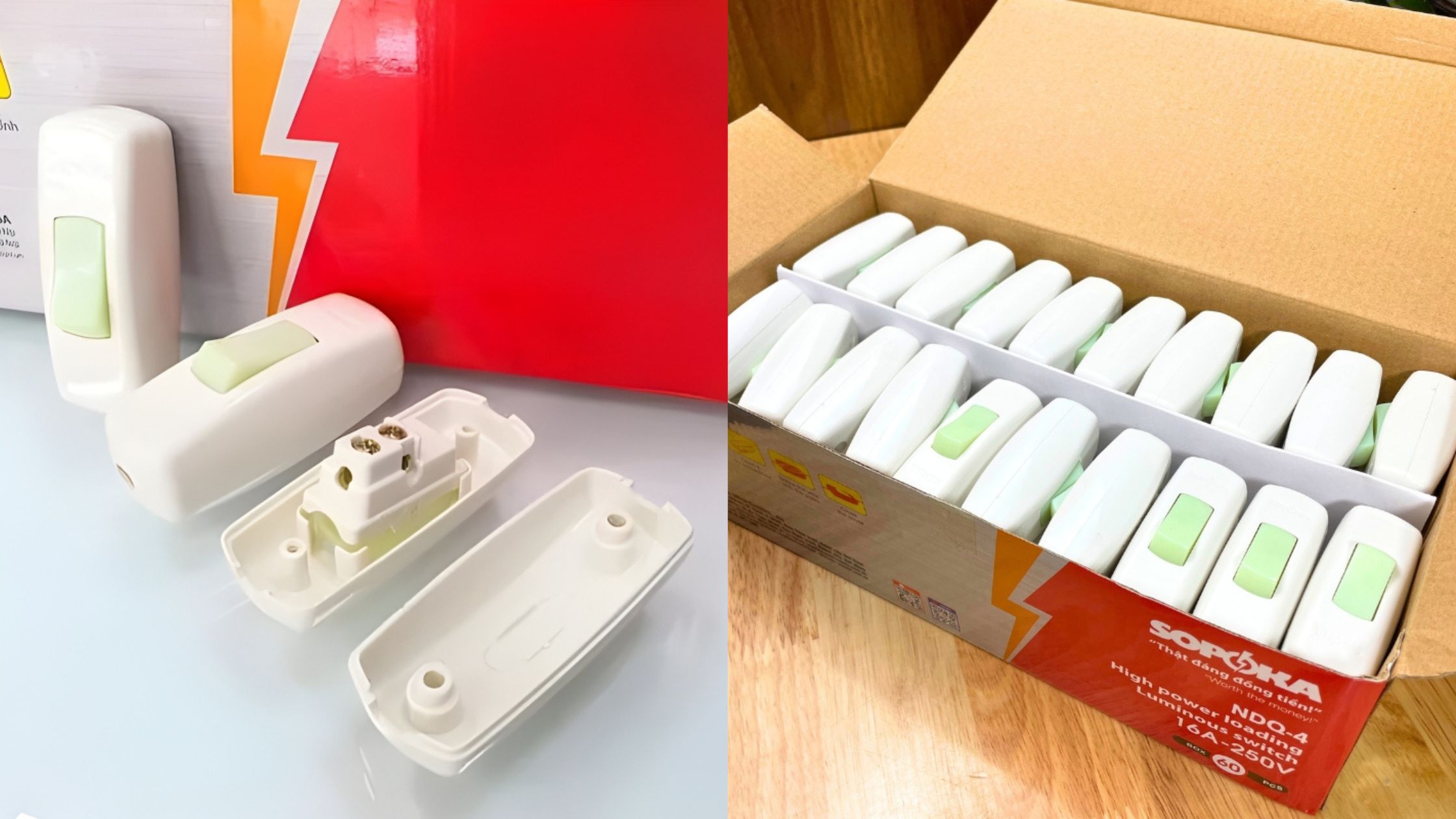 Công tắc nhót dạ quang NDQ-4 tại Linh Kiện Quỳnh Diễn