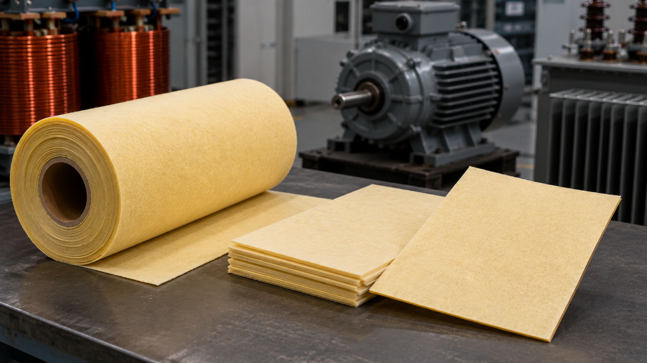 Giấy cách điện Nomex có khả năng chịu nhiệt cao, phù hợp cho động cơ công nghiệp và máy biến áp.