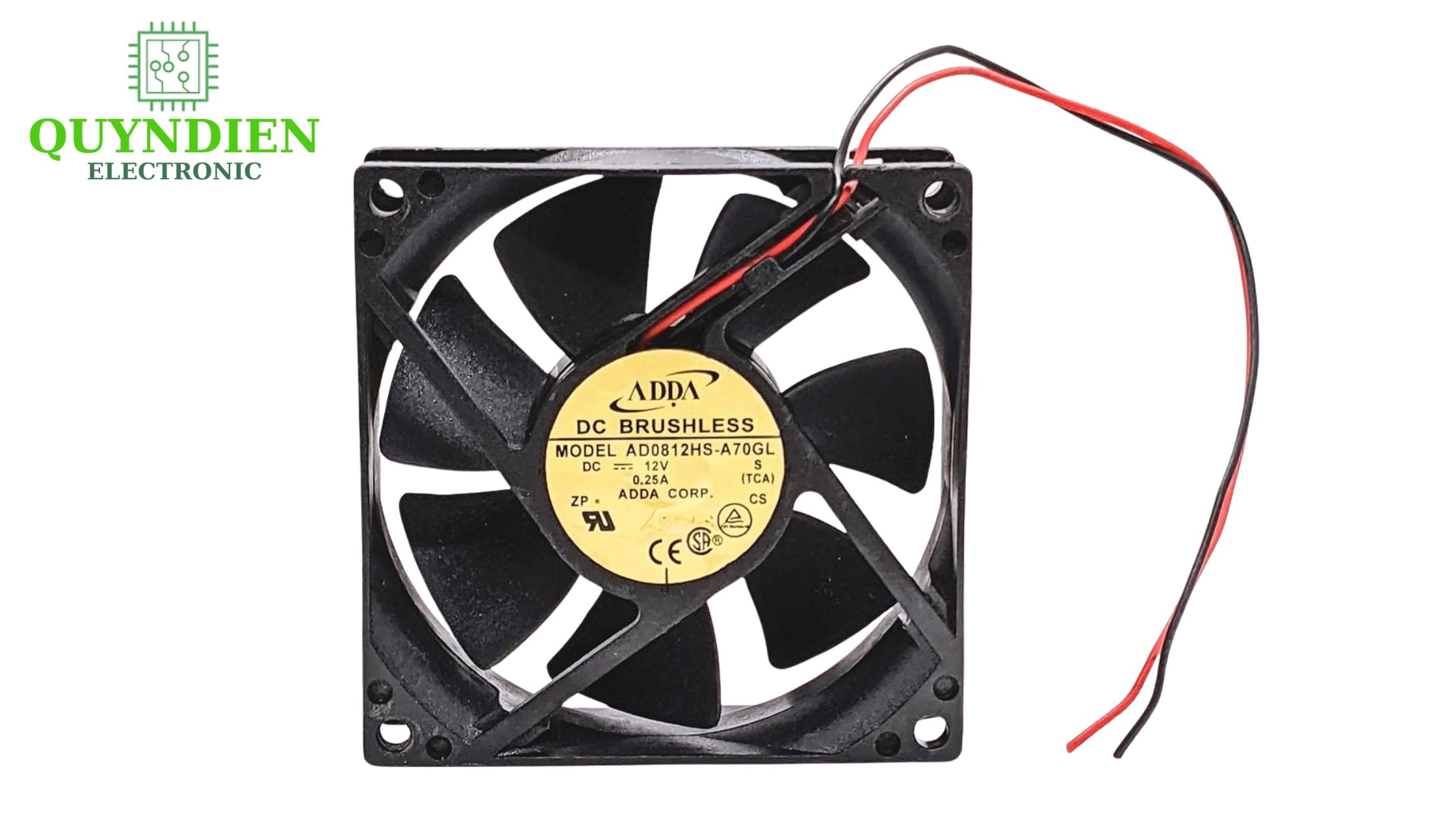 Hình Quạt Tản Nhiêt 80x80x25mm 12V - Linh Kiện Quỳnh Diễn